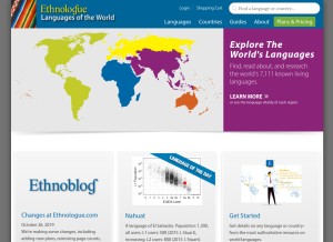 How ethnologue.com looks like on a tablet such as an iPad.