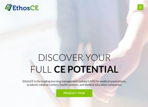 How ethosce.com looks like on a tablet such as an iPad.