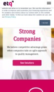 How etq.com looks like on a mobile device such as an iPhone.