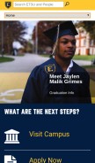 How etsu.edu looks like on a mobile device such as an iPhone.