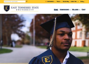 How etsu.edu looks like on a tablet such as an iPad.