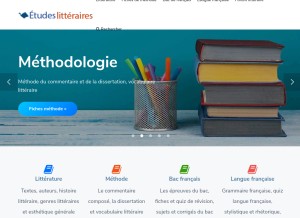 How etudes-litteraires.com looks like on a tablet such as an iPad.