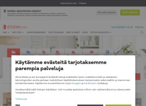 How etuovi.com looks like on a tablet such as an iPad.