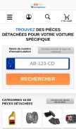 How euautopieces.fr looks like on a mobile device such as an iPhone.