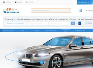 How euautopieces.fr looks like on a tablet such as an iPad.