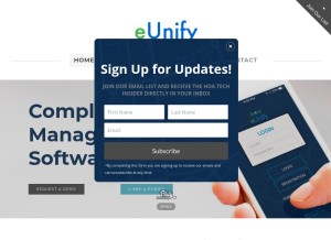How eunify.net looks like on a tablet such as an iPad.