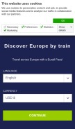 How eurail.com looks like on a mobile device such as an iPhone.
