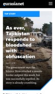 How eurasianet.org looks like on a mobile device such as an iPhone.