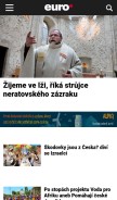 How euro.cz looks like on a mobile device such as an iPhone.