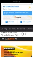 How europafm.com looks like on a mobile device such as an iPhone.