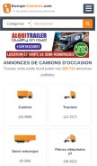 How europe-camions.com looks like on a mobile device such as an iPhone.