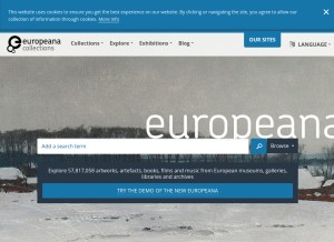 How europeana.eu looks like on a tablet such as an iPad.