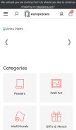 How europosters.eu looks like on a mobile device such as an iPhone.