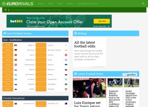How eurorivals.net looks like on a tablet such as an iPad.