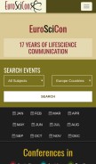 How euroscicon.com looks like on a mobile device such as an iPhone.