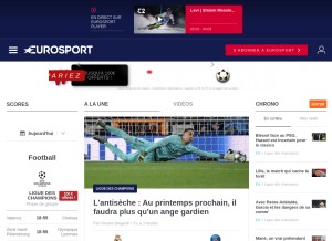 How eurosport.com looks like on a tablet such as an iPad.