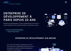 How eurotechconseil.com looks like on a tablet such as an iPad.