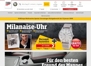 How eurotops.de looks like on a tablet such as an iPad.