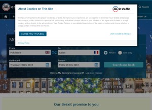 How eurotunnel.com looks like on a tablet such as an iPad.
