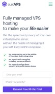 How eurovps.com looks like on a mobile device such as an iPhone.