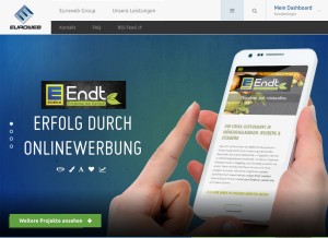 How euroweb.net looks like on a tablet such as an iPad.