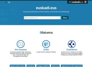 How euskadi.eus looks like on a tablet such as an iPad.