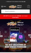 How evangelionmerch.com looks like on a mobile device such as an iPhone.