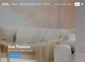 How evehome.com looks like on a tablet such as an iPad.