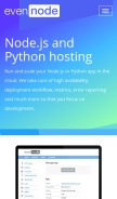 How evennode.com looks like on a mobile device such as an iPhone.