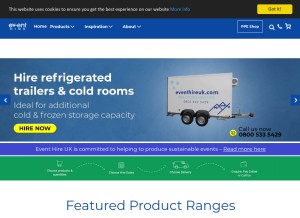 How eventhireuk.com looks like on a tablet such as an iPad.