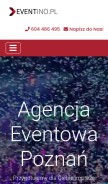 How eventino.pl looks like on a mobile device such as an iPhone.