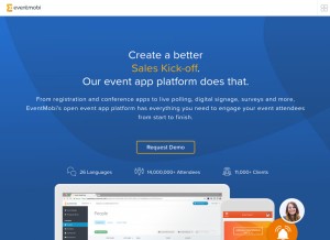 How eventmobi.com looks like on a tablet such as an iPad.