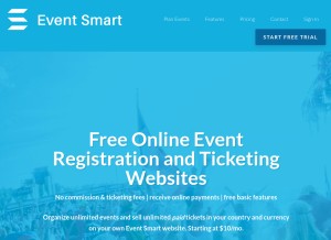 How eventsmart.com looks like on a tablet such as an iPad.