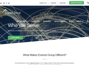 How everestgrp.com looks like on a tablet such as an iPad.