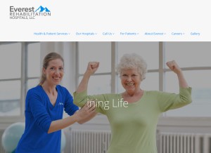 How everestrehab.com looks like on a tablet such as an iPad.