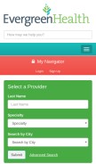How evergreenhealth.com looks like on a mobile device such as an iPhone.