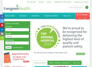 How evergreenhealth.com looks like on a tablet such as an iPad.