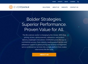 How eversana.com looks like on a tablet such as an iPad.