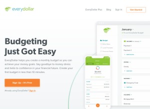 How everydollar.com looks like on a tablet such as an iPad.