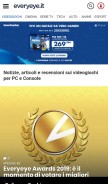 How everyeye.it looks like on a mobile device such as an iPhone.