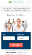 How everyjobforme.com looks like on a mobile device such as an iPhone.