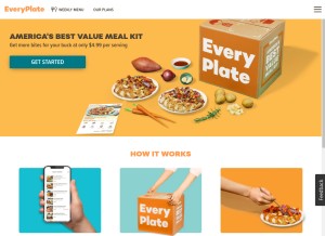 How everyplate.com looks like on a tablet such as an iPad.