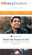 How everystudent.com looks like on a mobile device such as an iPhone.