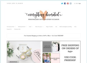 How everythingdecorated.com looks like on a tablet such as an iPad.