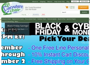 How everywherechair.com looks like on a tablet such as an iPad.