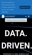 How evestment.com looks like on a mobile device such as an iPhone.