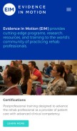 How evidenceinmotion.com looks like on a mobile device such as an iPhone.