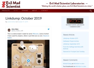 How evilmadscientist.com looks like on a tablet such as an iPad.