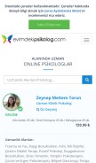 How evimdekipsikolog.com looks like on a mobile device such as an iPhone.