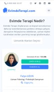 How evimdeterapi.com looks like on a mobile device such as an iPhone.